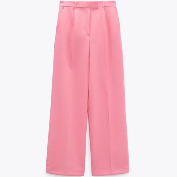 ZARA PINK WIDE LEG MENSWEAR PANTS - Picture 7 of 10